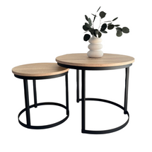 Billig rundt sofabord 2in1 sort/sonoma eg RABEN 2